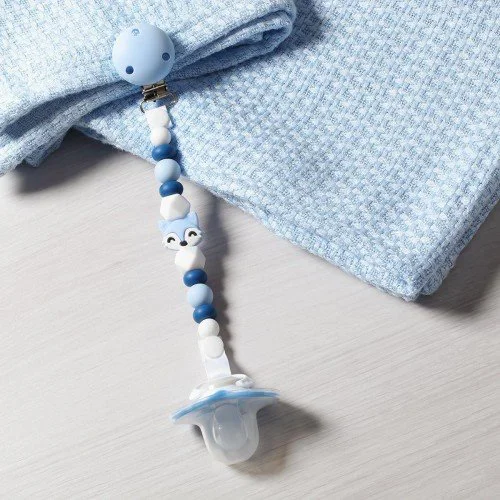 Lantisor din silicon pentru suzeta BabyOno Natural Nursing Blue foto