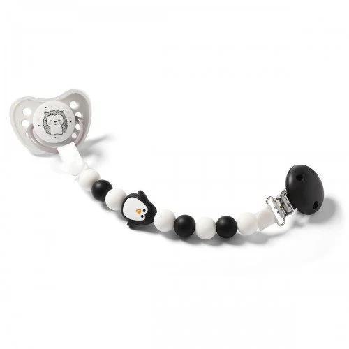 Lantisor din silicon pentru suzeta BabyOno Natural Nursing Black foto