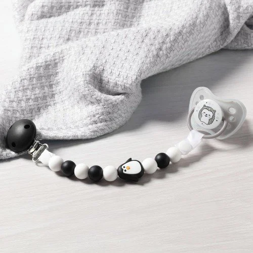 Lantisor din silicon pentru suzeta BabyOno Natural Nursing Black foto