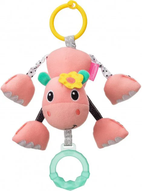 Jucarie moale de agatat cu inel Infantino Hipopotam foto