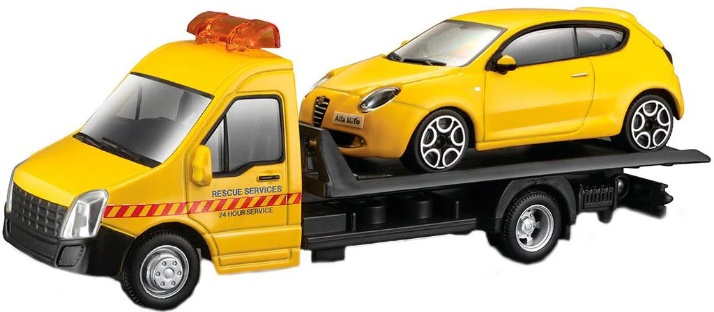 Игровой набор Bburago Автоперевозчик с машинкой Alfa Romeo Mito