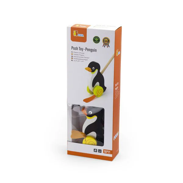 Jucarie din lemn Viga Toys Push Penguin