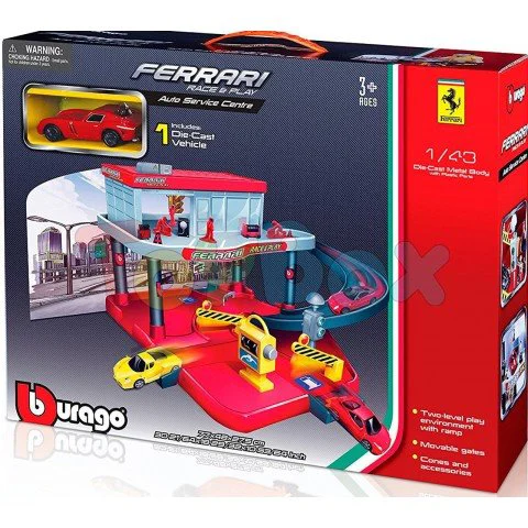 Set de joaca Bburago Parcare Ferrari 2 nivele, 1 masina (1:43) foto