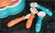 Set lingurite si furculite BabyBjorn Orange/Turquoise, 4 buc.