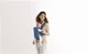 Marsupiu anatomic BabyBjorn Mini Vintage Indigo cu pozitii multiple de purtare, bumbac