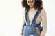 Marsupiu anatomic BabyBjorn Mini Vintage Indigo cu pozitii multiple de purtare, bumbac