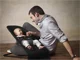 Balansoar BabyBjorn Balance Soft Black/Dark Gray, Bumbac