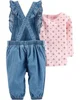 Carter's Set 2 piese - salopeta cu volanase si bluza foto