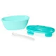 Set de calatorie pentru hranire (bol + lingurita) Skip Hop Soft Turcoaz foto