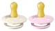 Set 2 suzete rotunde BIBS Ivory/Baby Pink din latex (0-6 luni) foto