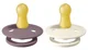 Set 2 suzete rotunde BIBS Ivory/Heather din latex (0-6 luni) foto