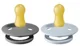 Set 2 suzete rotunde BIBS Smoke/Baby Blue din latex (0-6 luni) foto