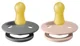 Set 2 suzete rotunde BIBS Smoke/Blush din latex (0-6 luni) foto