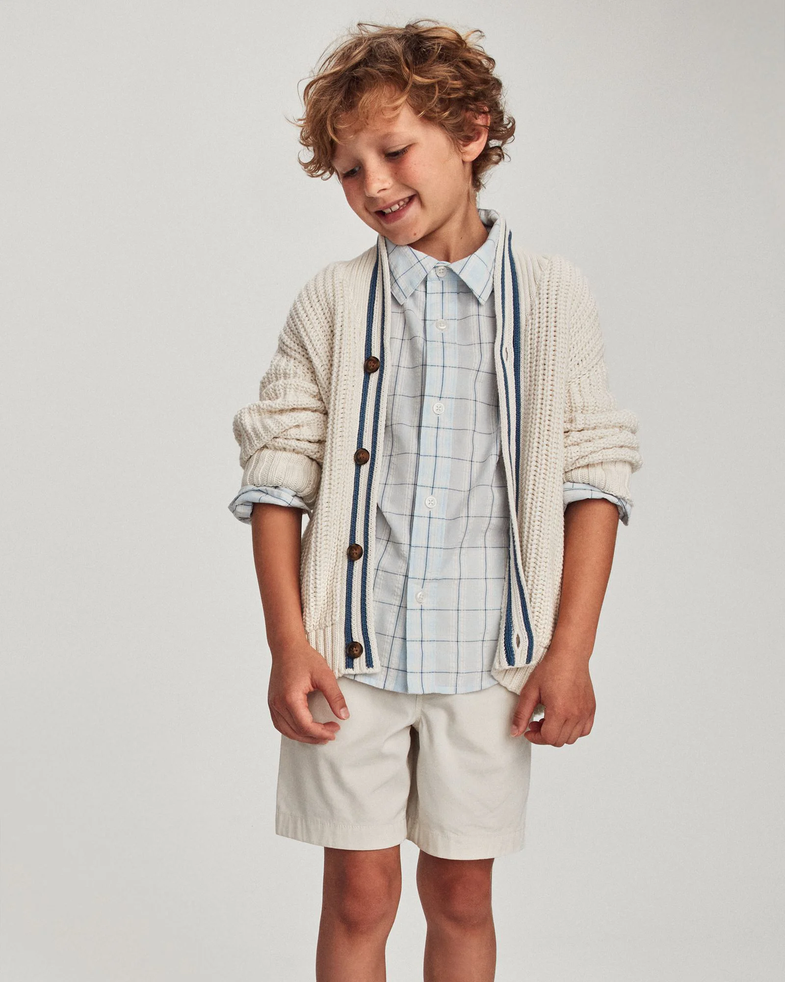 Carter's Camasa cu maneca lunga Blue Plaid foto