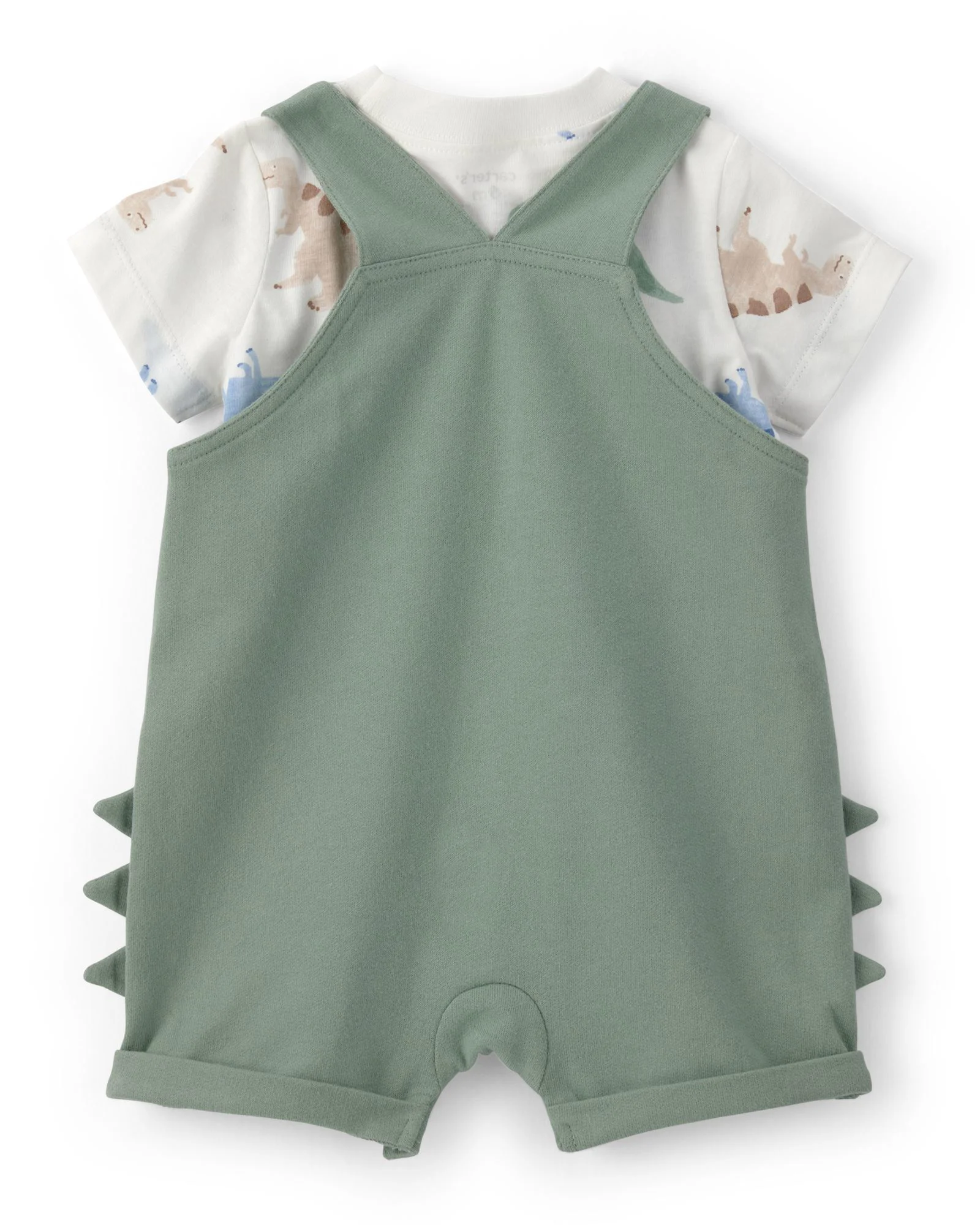 Carter's Set 2 piese Green Dino - tricou si salopeta foto