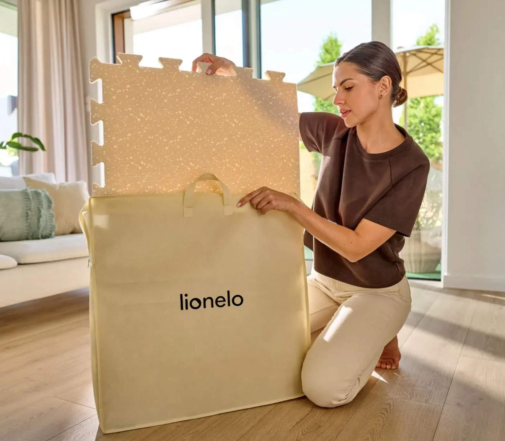 Игровой коврик Lionelo Yoka Бежевый, 6 шт foto