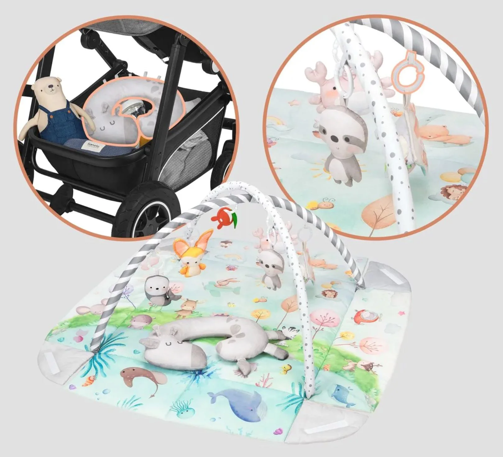 Игровой коврик Lionelo Anika Natural Мультиколор foto
