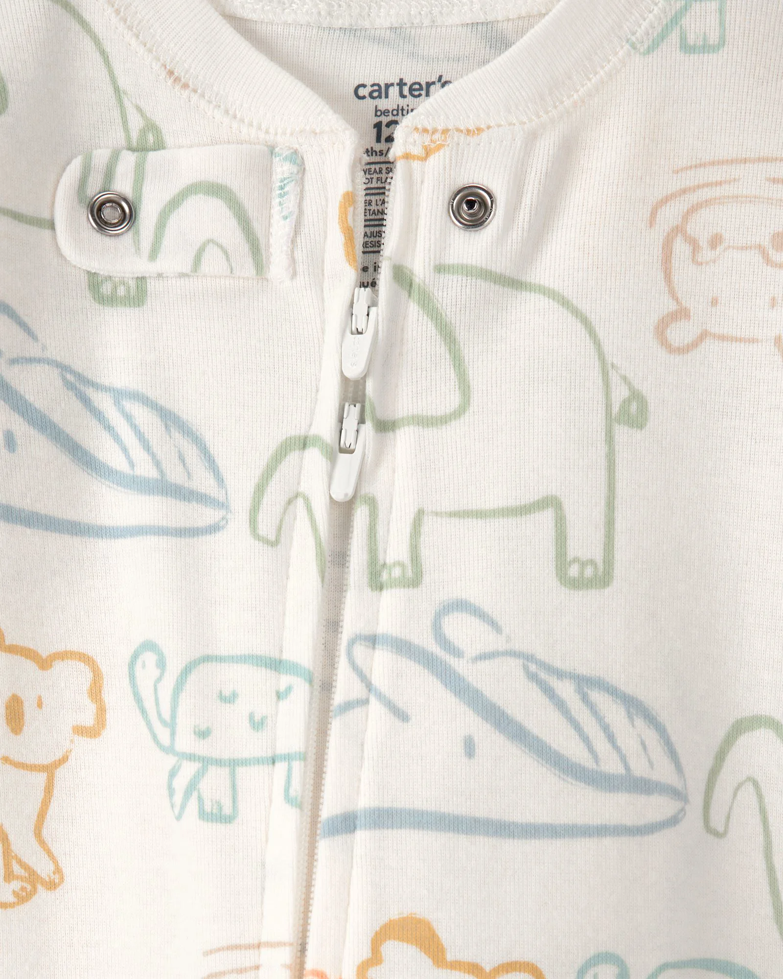 Carter's Pijama din bumbac cu botosei Multi Animal Print foto