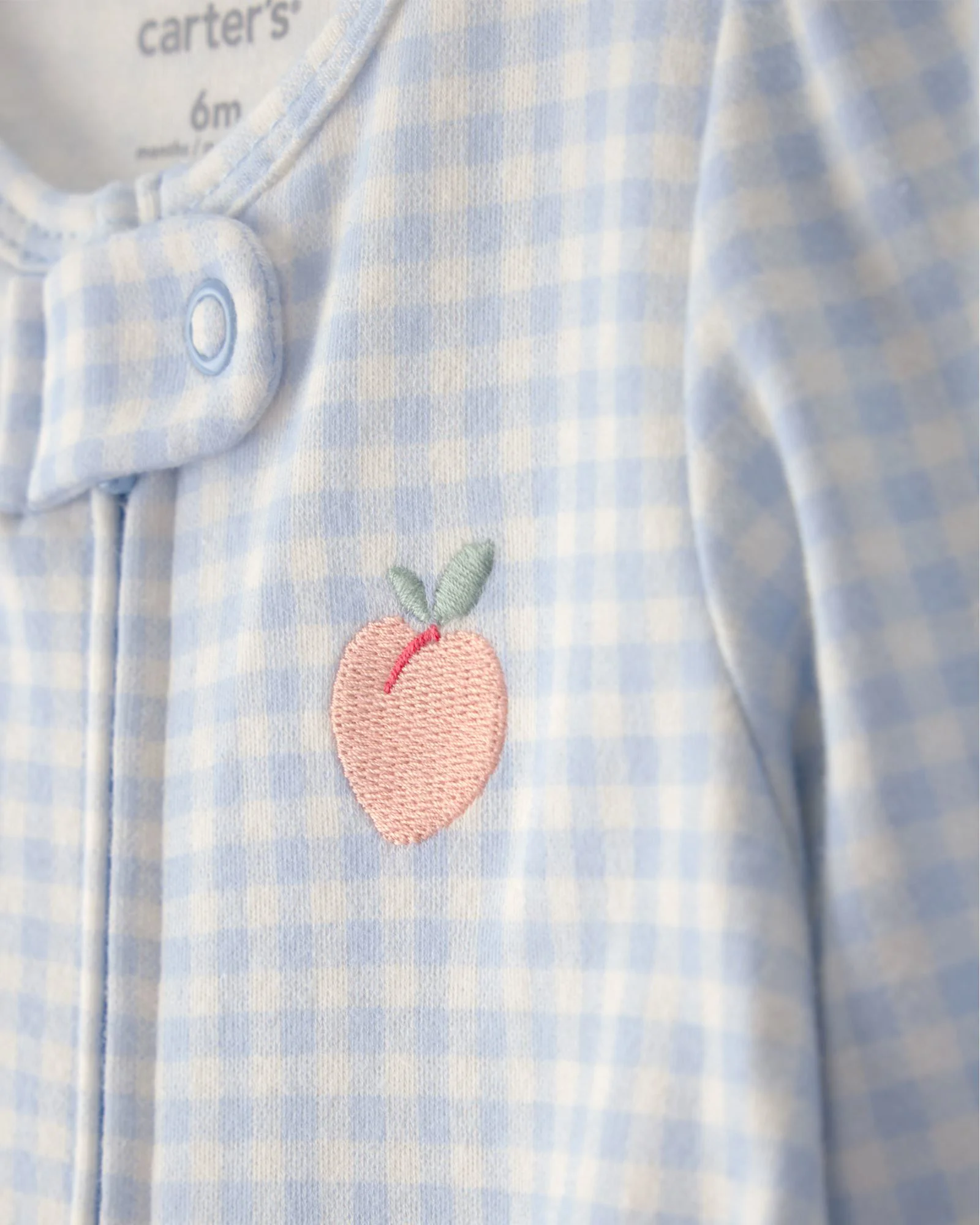 Carter's Хлопковая пижама с пинетками Peach Gingham foto
