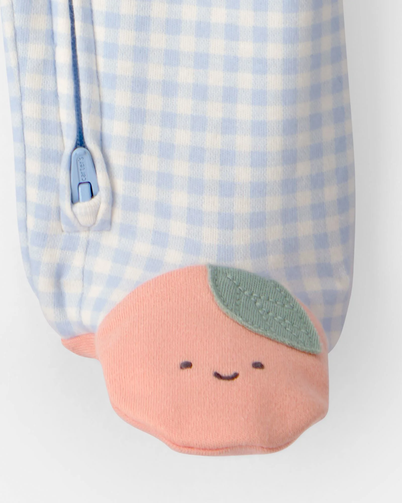 Carter's Хлопковая пижама с пинетками Peach Gingham foto