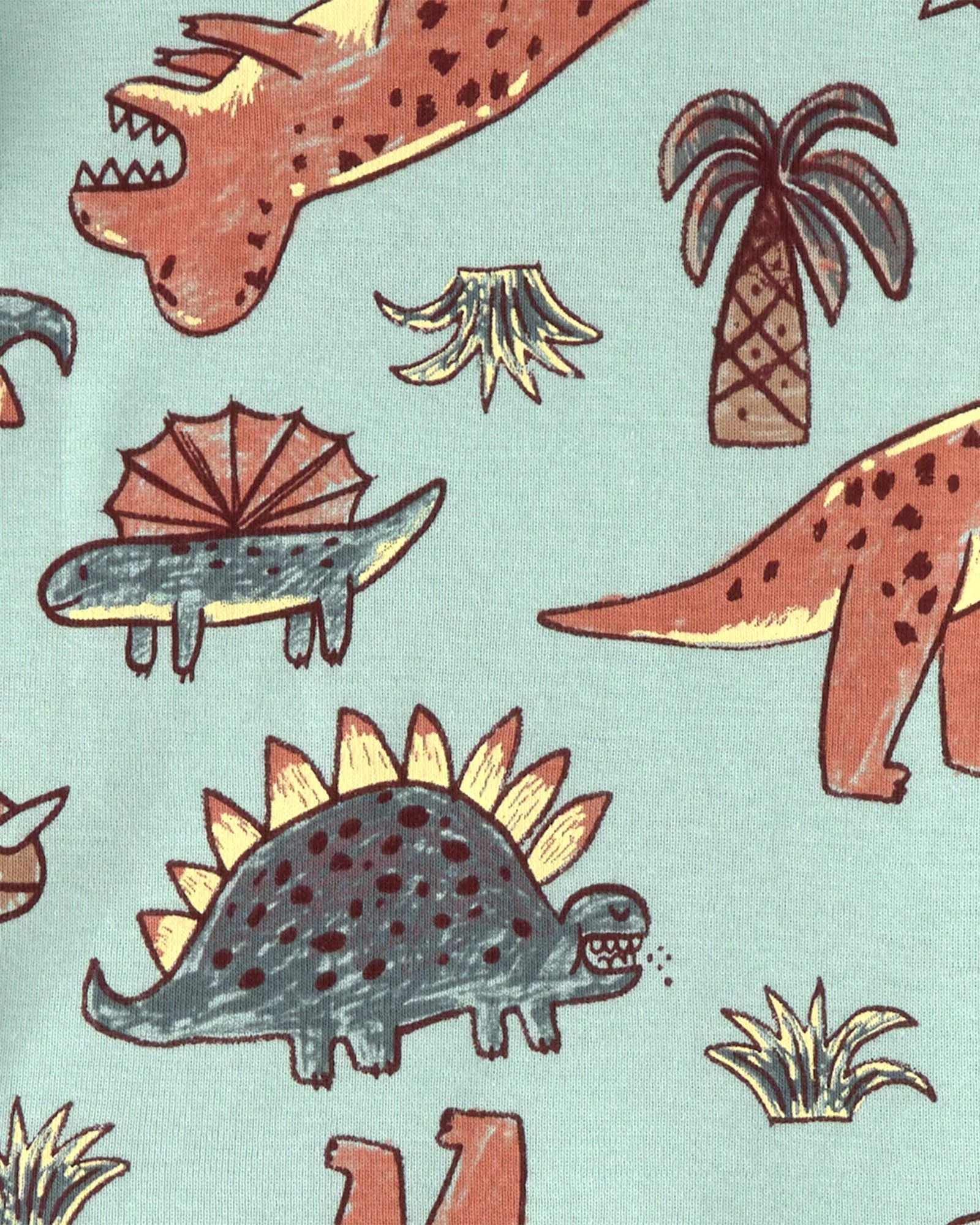 Carter's Set 2 pijamale din bumbac Green Dino foto