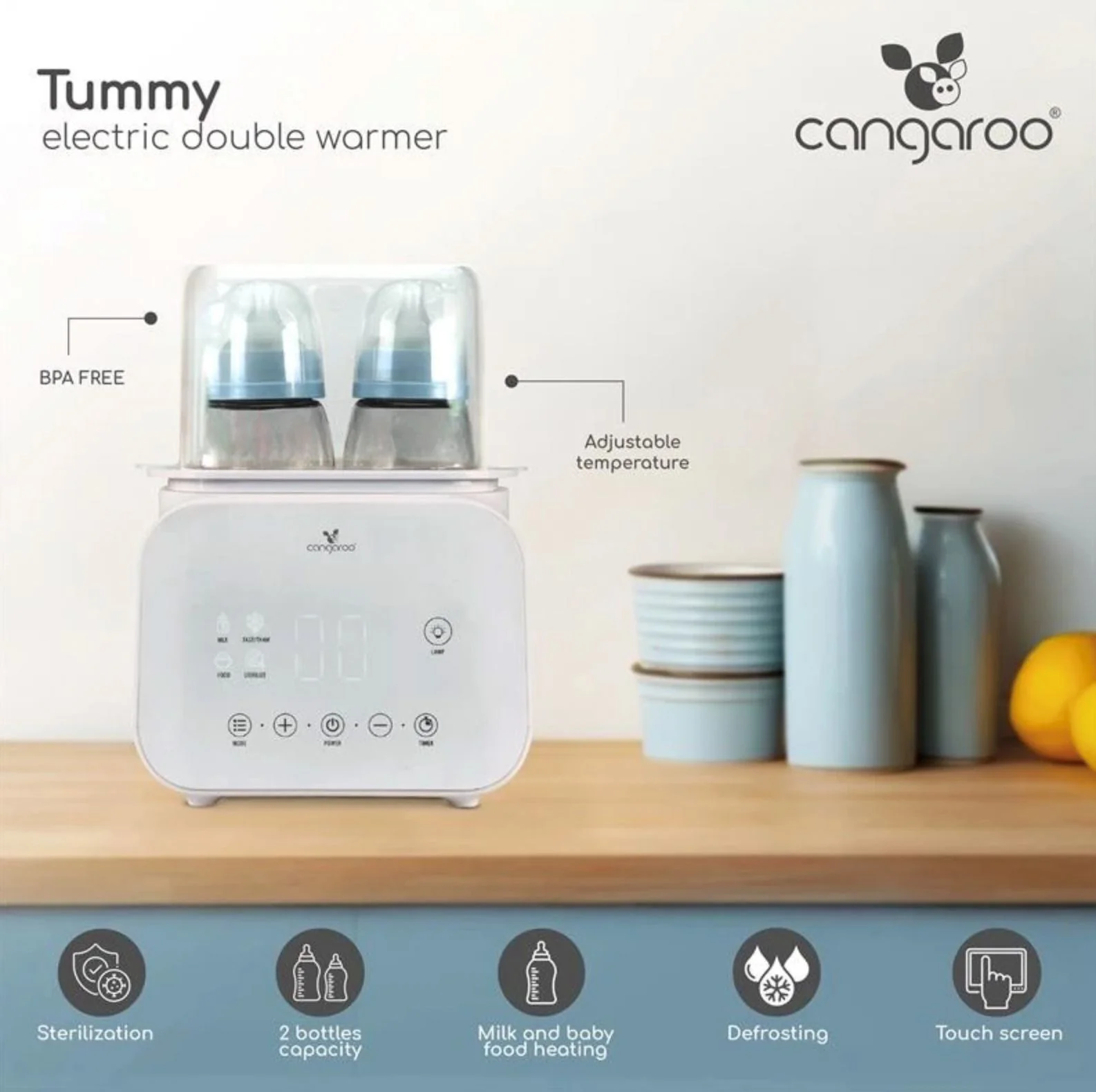 Sterilizator electric 4 in 1 Moni Tummy Alb foto
