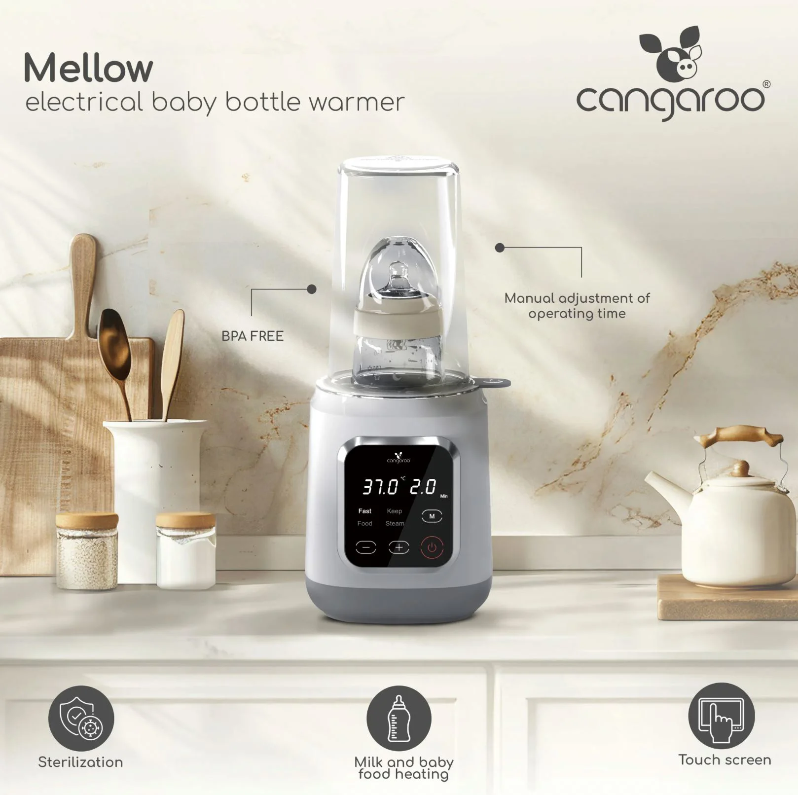 Sterilizator electric 4 in 1 Moni Mellow Alb foto