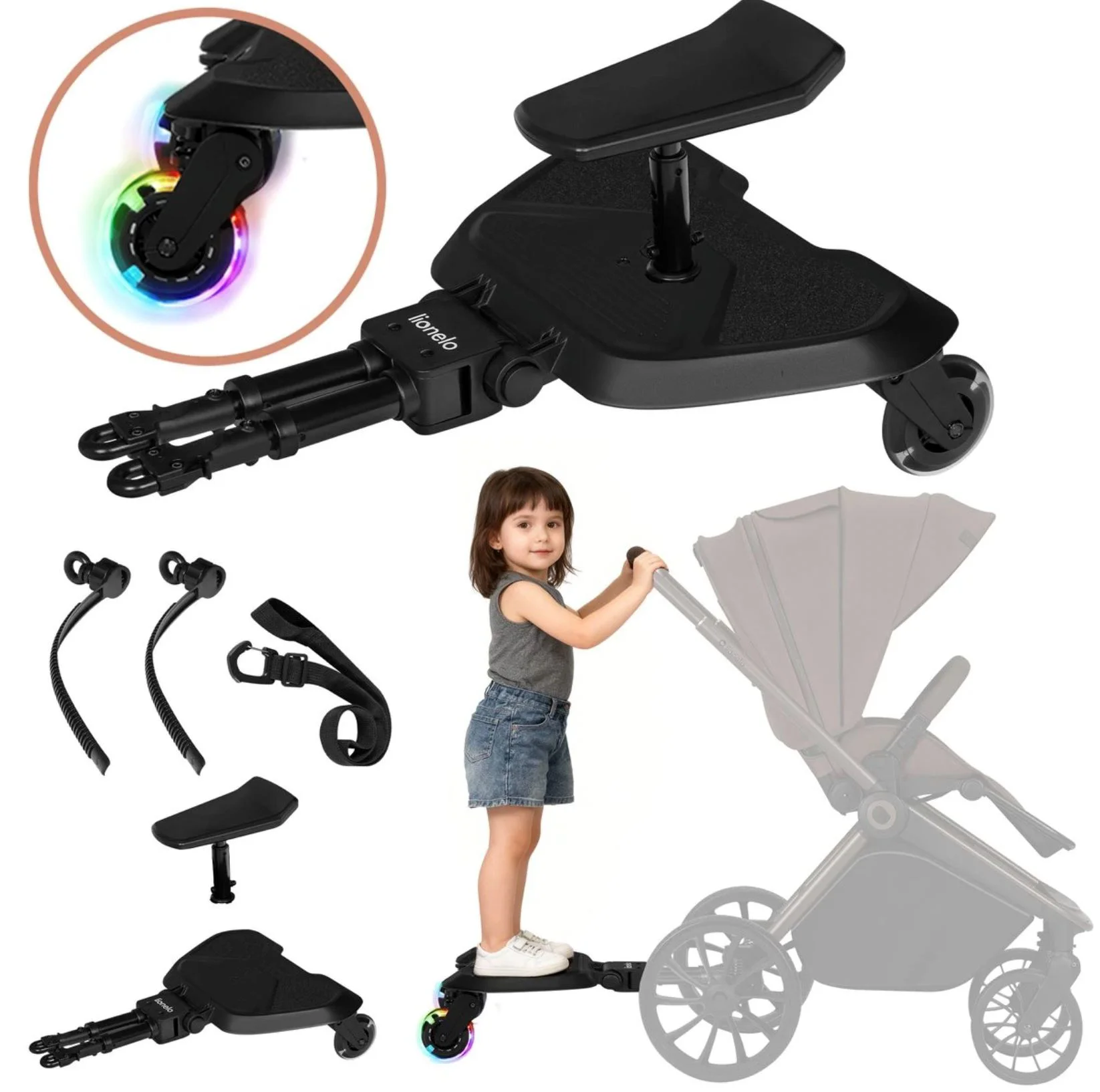 Адаптер для коляски Lionelo Для второго ребенка Buggy Board Черный foto