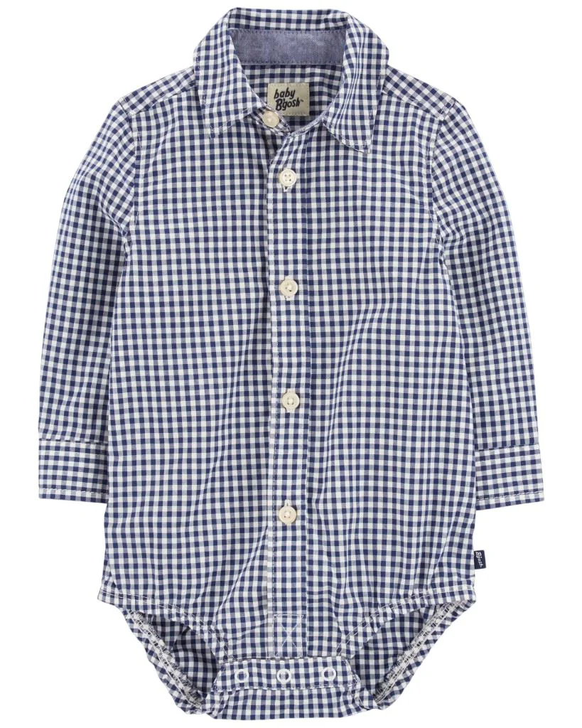 OshKosh Body de tip camasa in carouri Navy Gingham foto