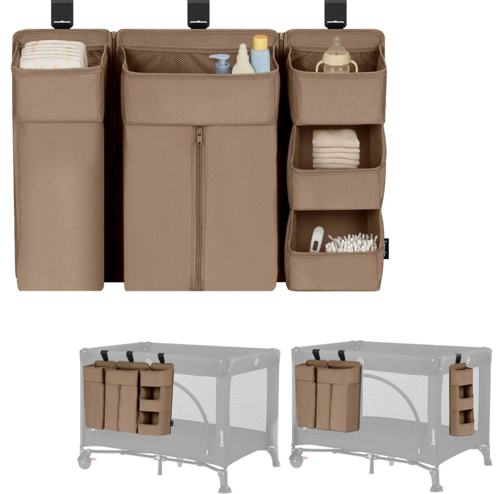 Organizator pentru scutece Lionelo Sidepocket Large Bej foto