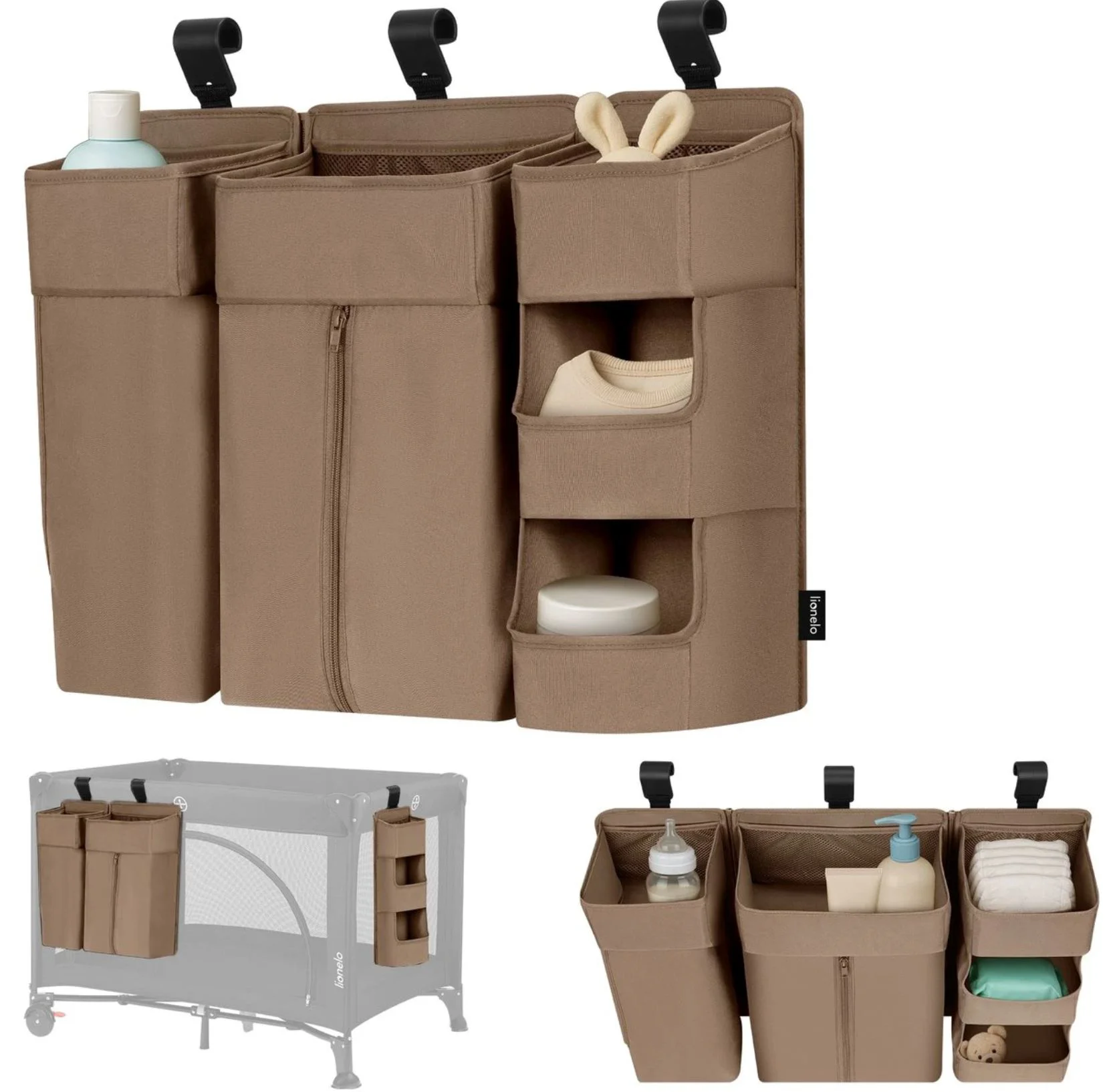 Organizator pentru scutece Lionelo Sidepocket Large Bej foto