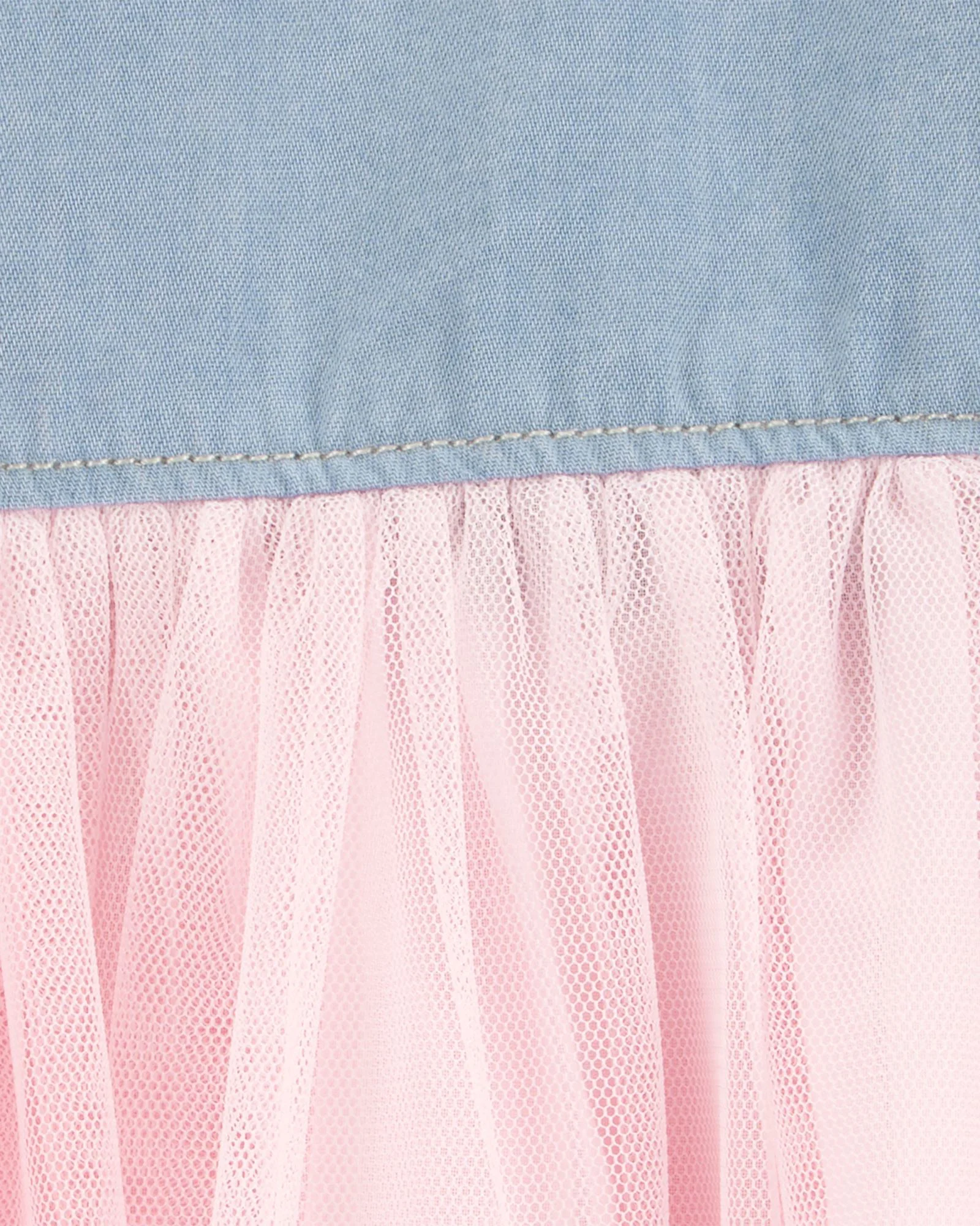 OshKosh Rochita din denim cu tulle Iris Blue Ozone foto