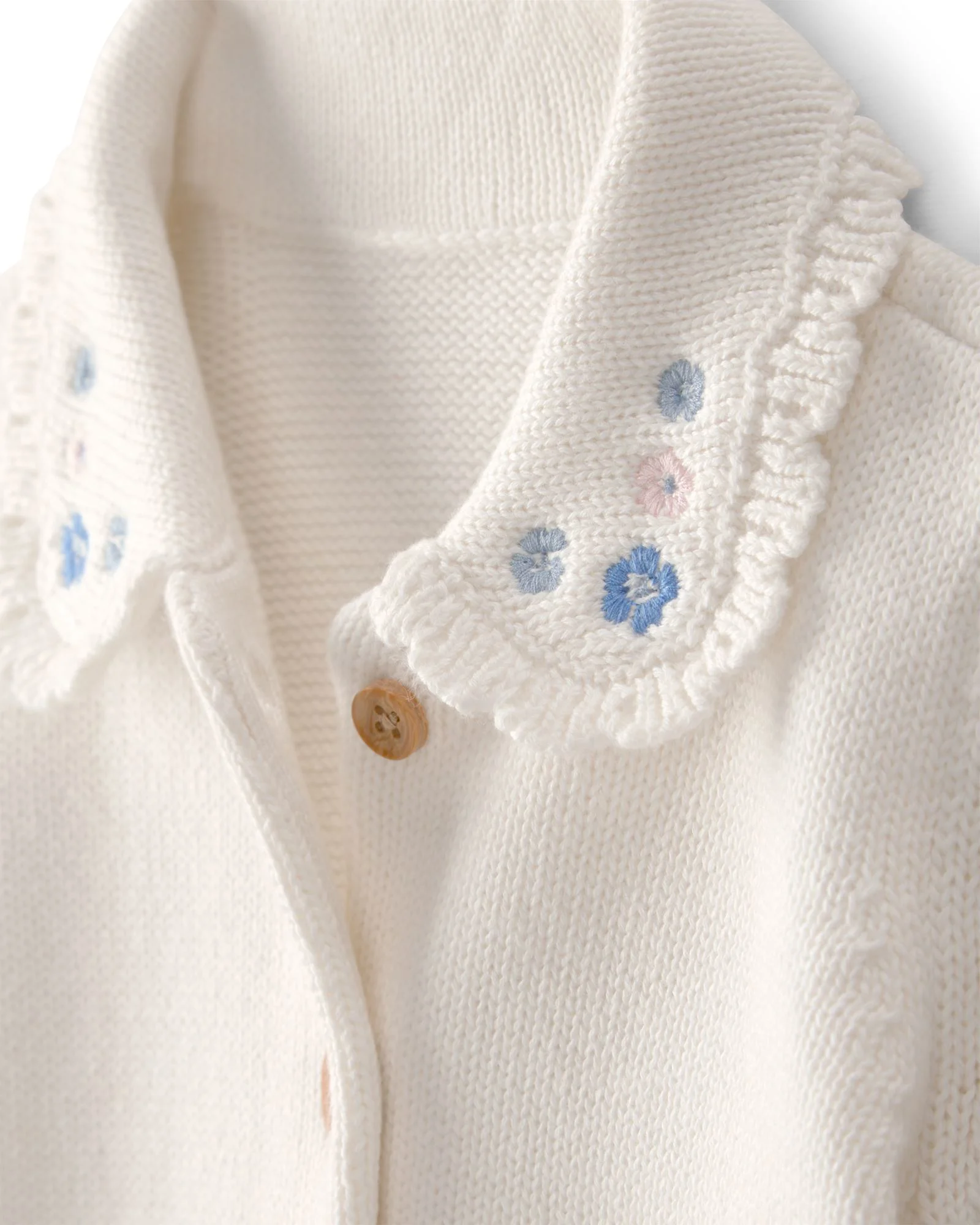 OshKosh Трикотажный кардиган с вышивкой Floral Ivory foto