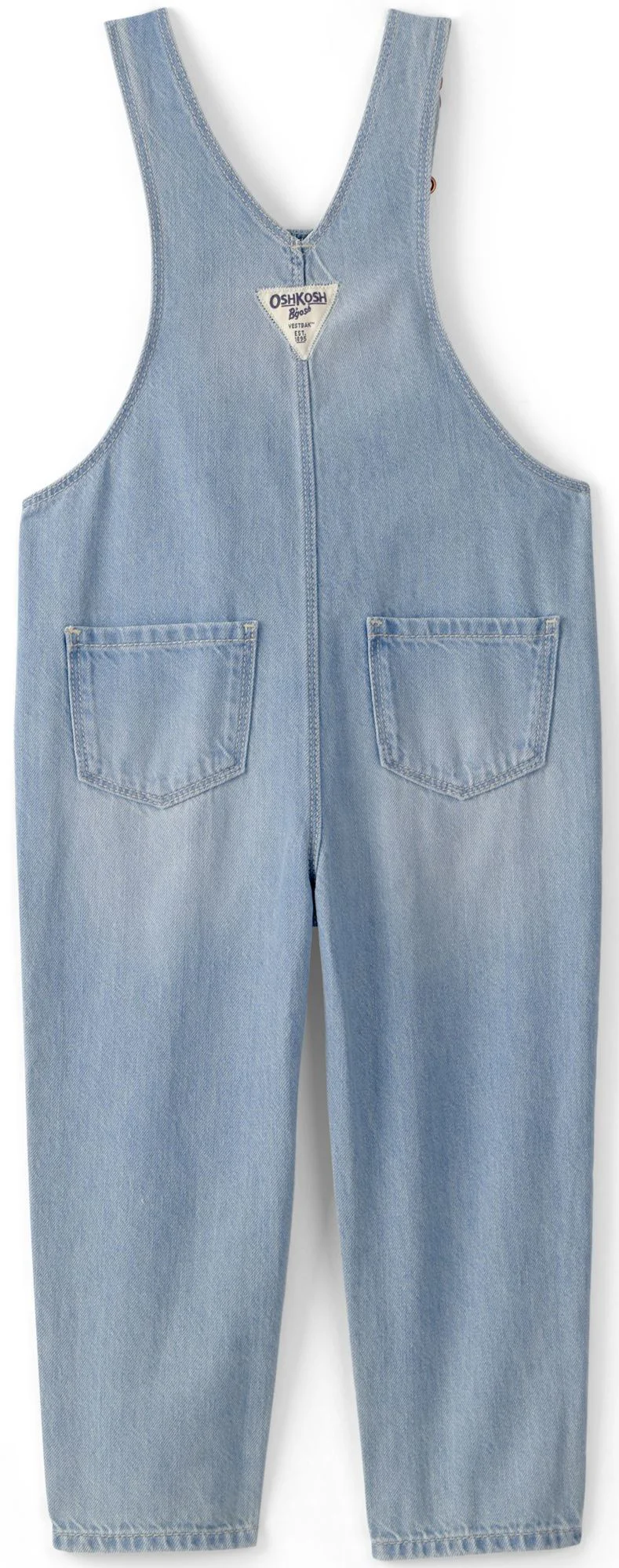 OshKosh Длинный джинсовый комбинезон Patchwork Light Wash foto