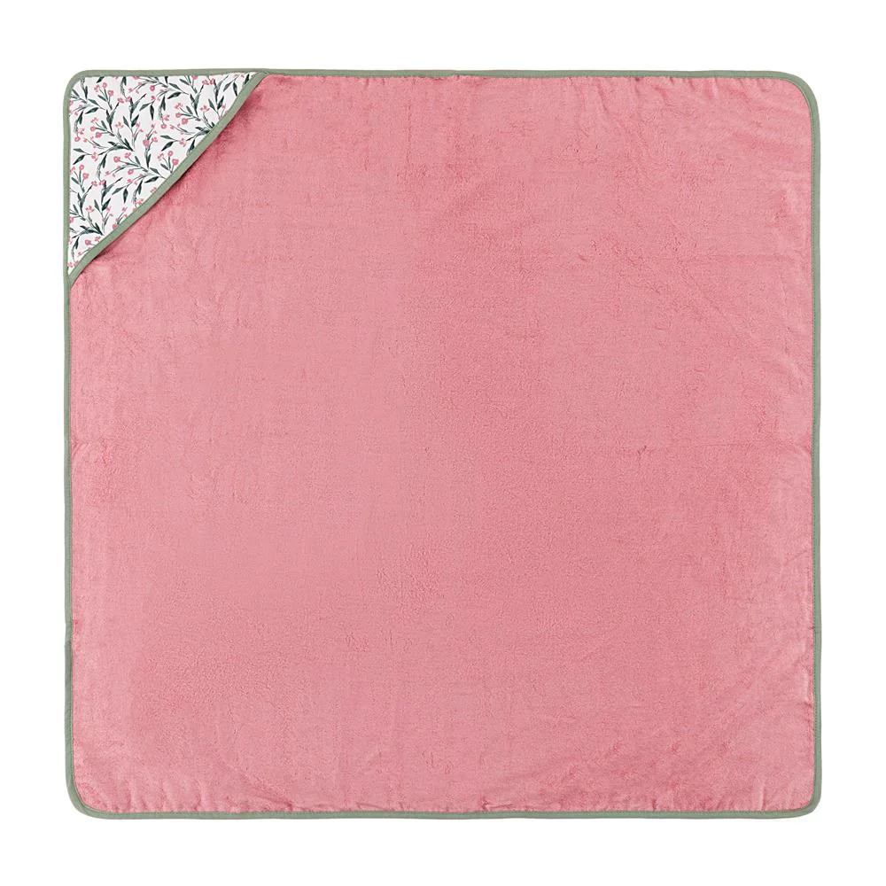Prosop cu gluga Petite&Mars Loulou Pink Meadow, 100x100 cm foto