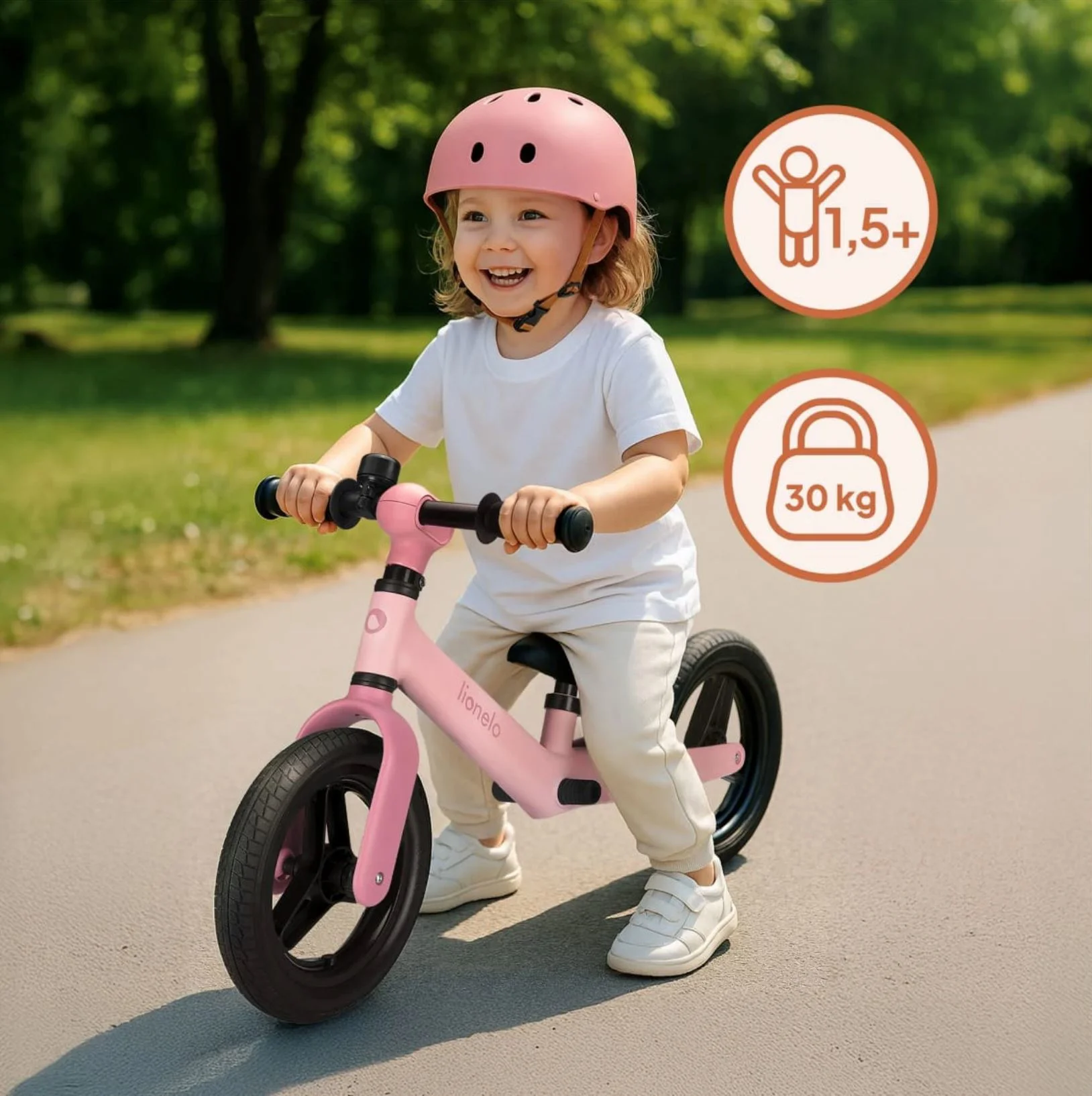 Bicicleta fara pedale Lionelo Toni Roz foto