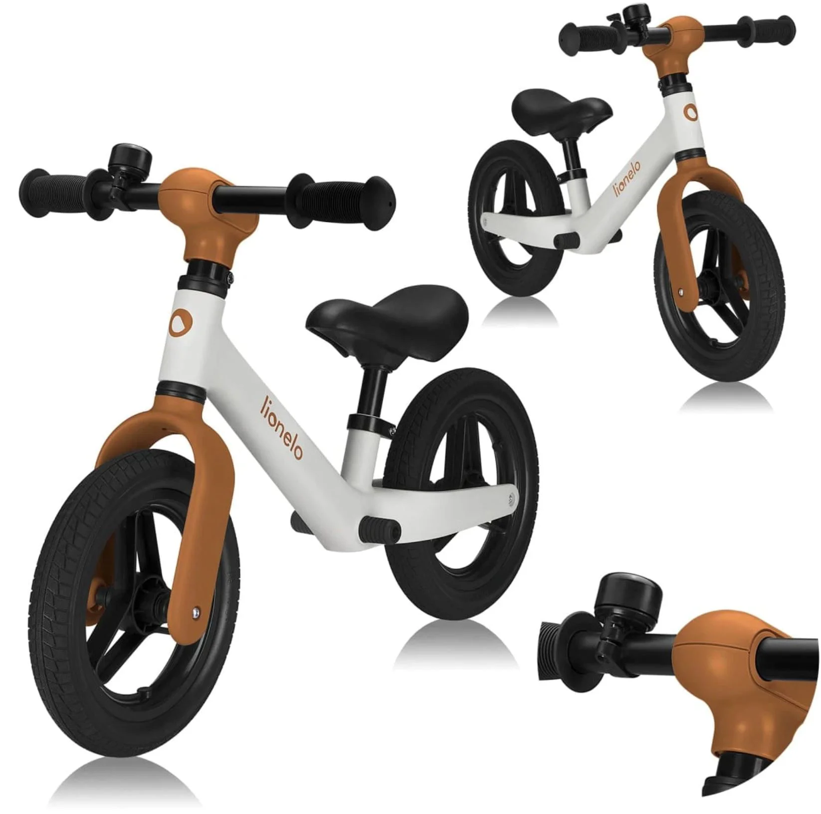 Bicicleta fara pedale Lionelo Toni Sand Bej foto