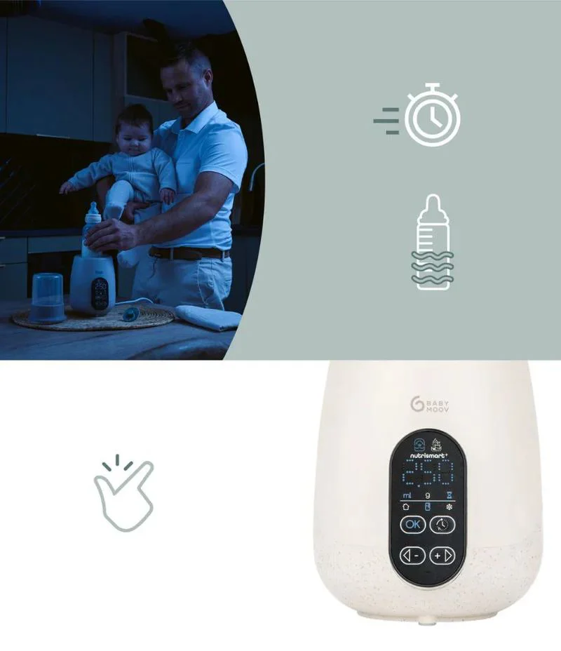 Incalzitor pentru biberoane (recipiente) Babymoov Nutri Smart+ Mineral Beige foto