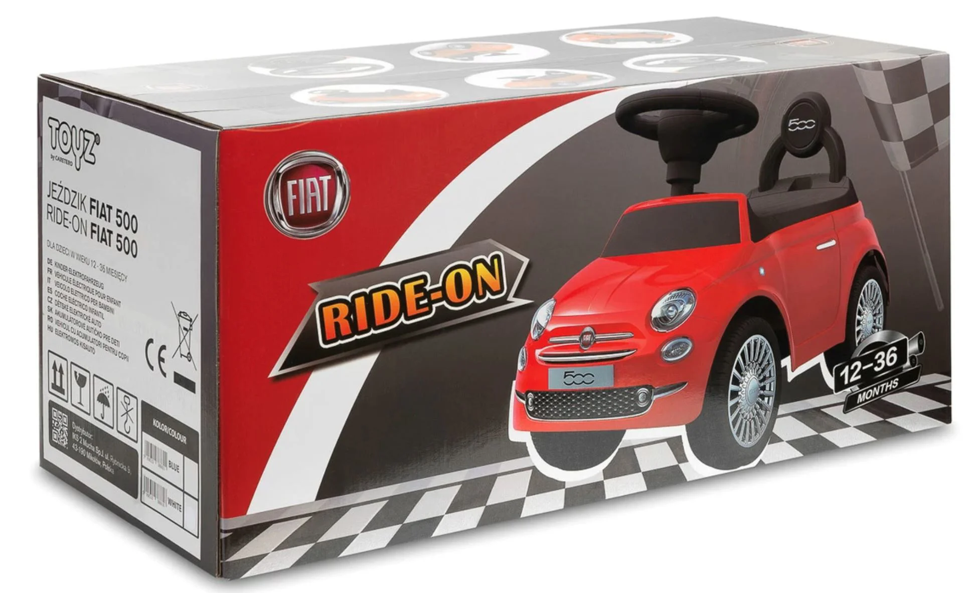 Tolocar pentru copii Caretero Fiat 500 Alb foto