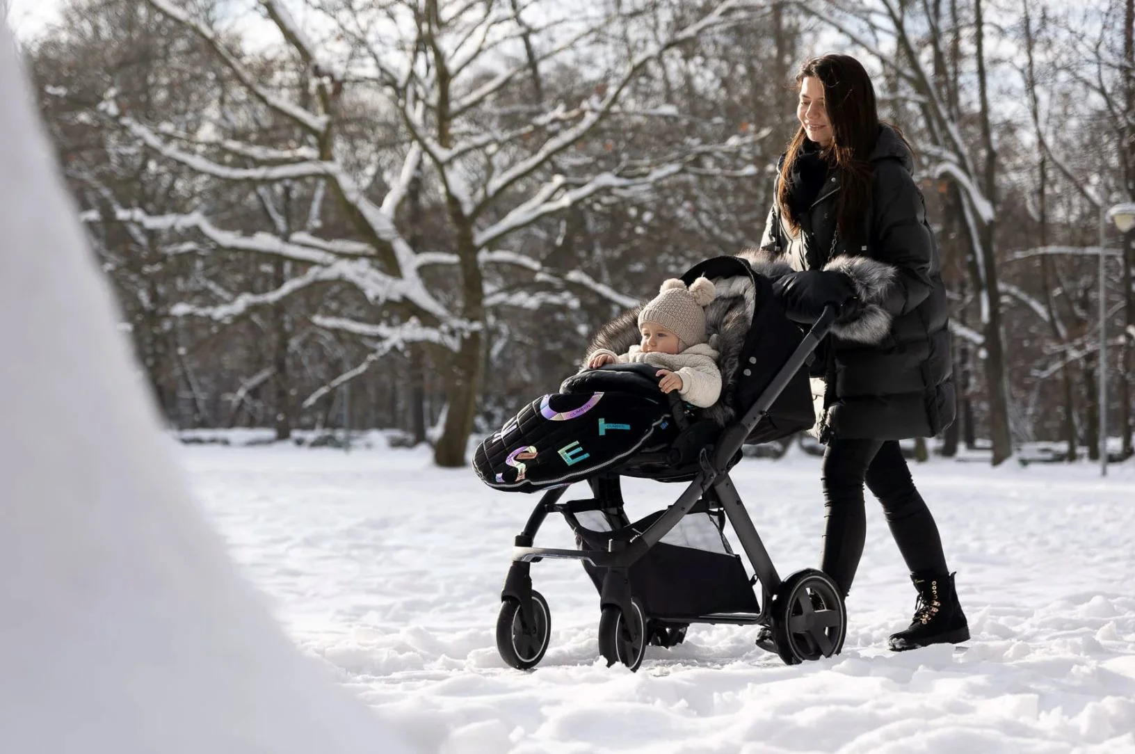 Husa de iarna pentru carucior Caretero Climber Negru foto