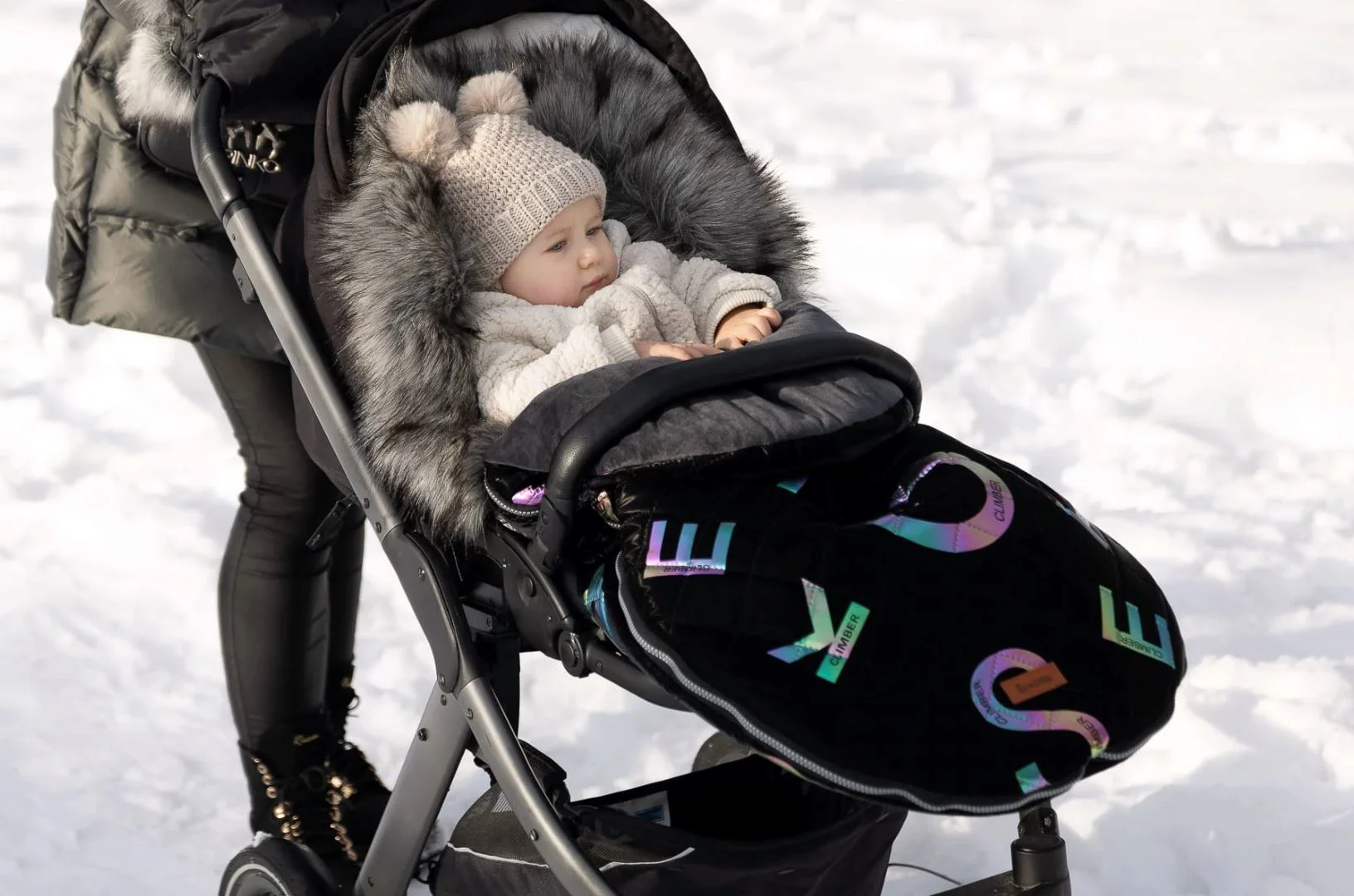 Husa de iarna pentru carucior Caretero Climber Negru foto