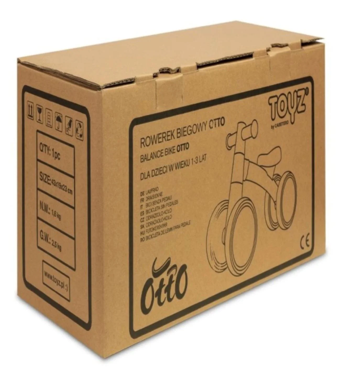 Bicicleta fara pedale Caretero Otto Gri foto