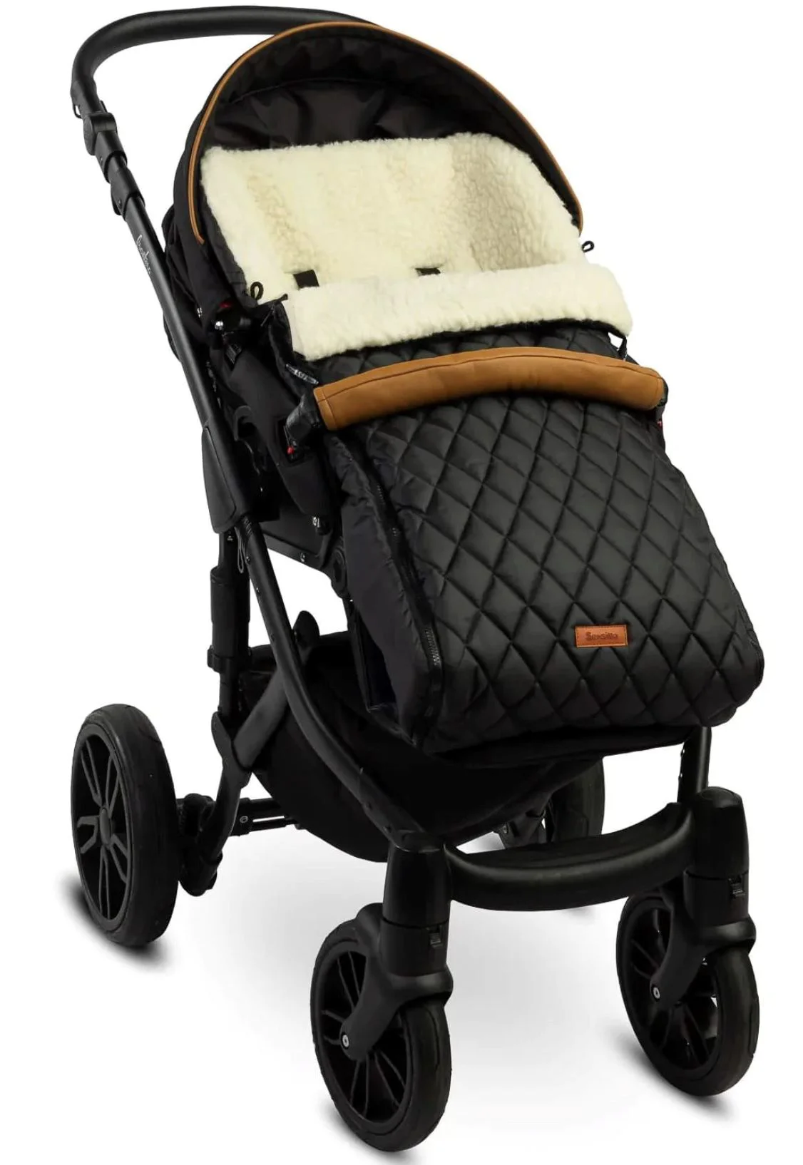 Зимний чехол для коляски Caretero Quilted Wool Черный foto