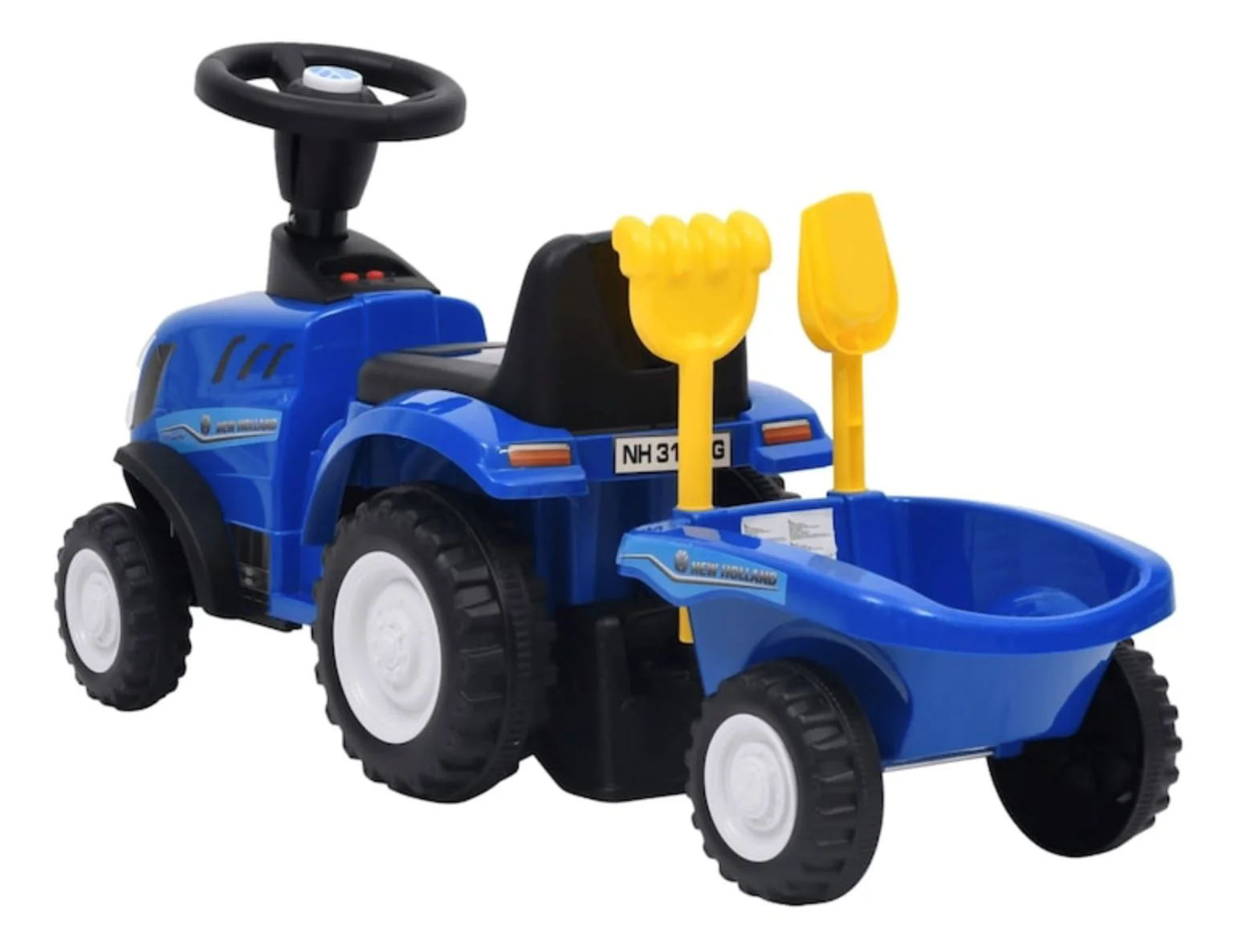 Tolocar pentru copii Baby Mix Tractor cu remorca Albastru foto