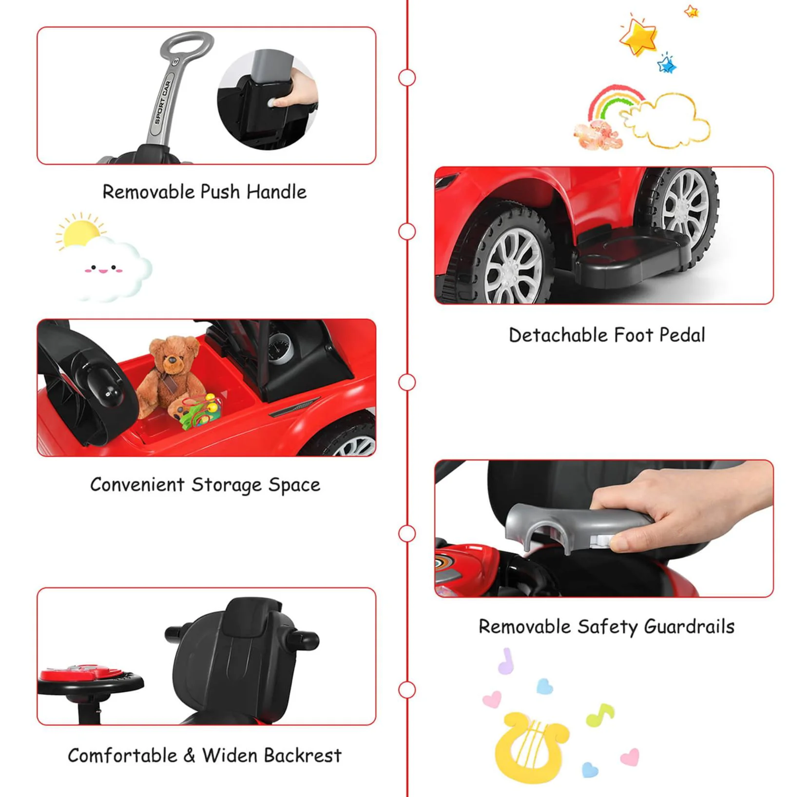 Tolocar pentru copii Caretero Sport Rosu foto