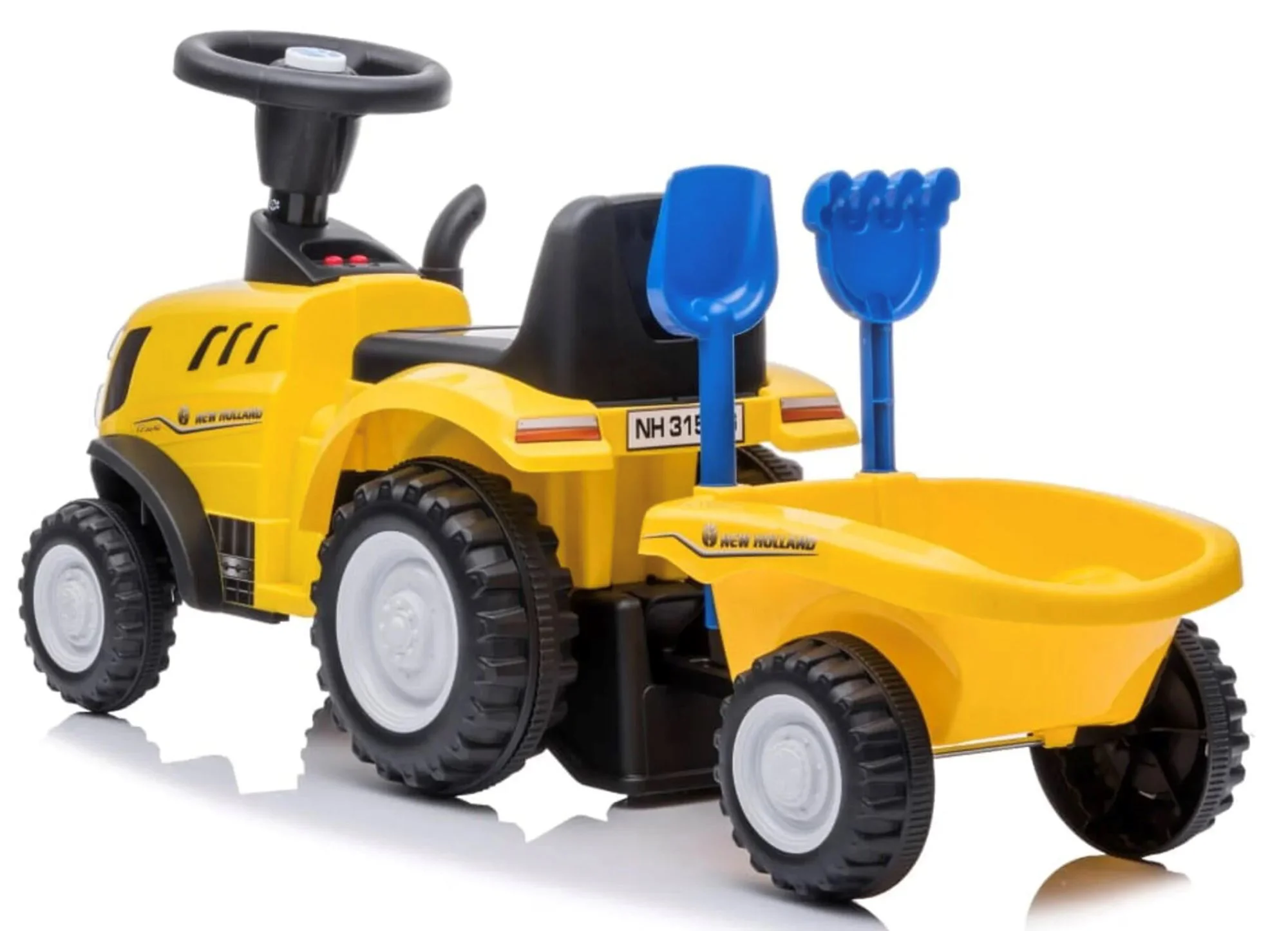 Tractor pentru copii Baby Mix Cu remorca Galben foto