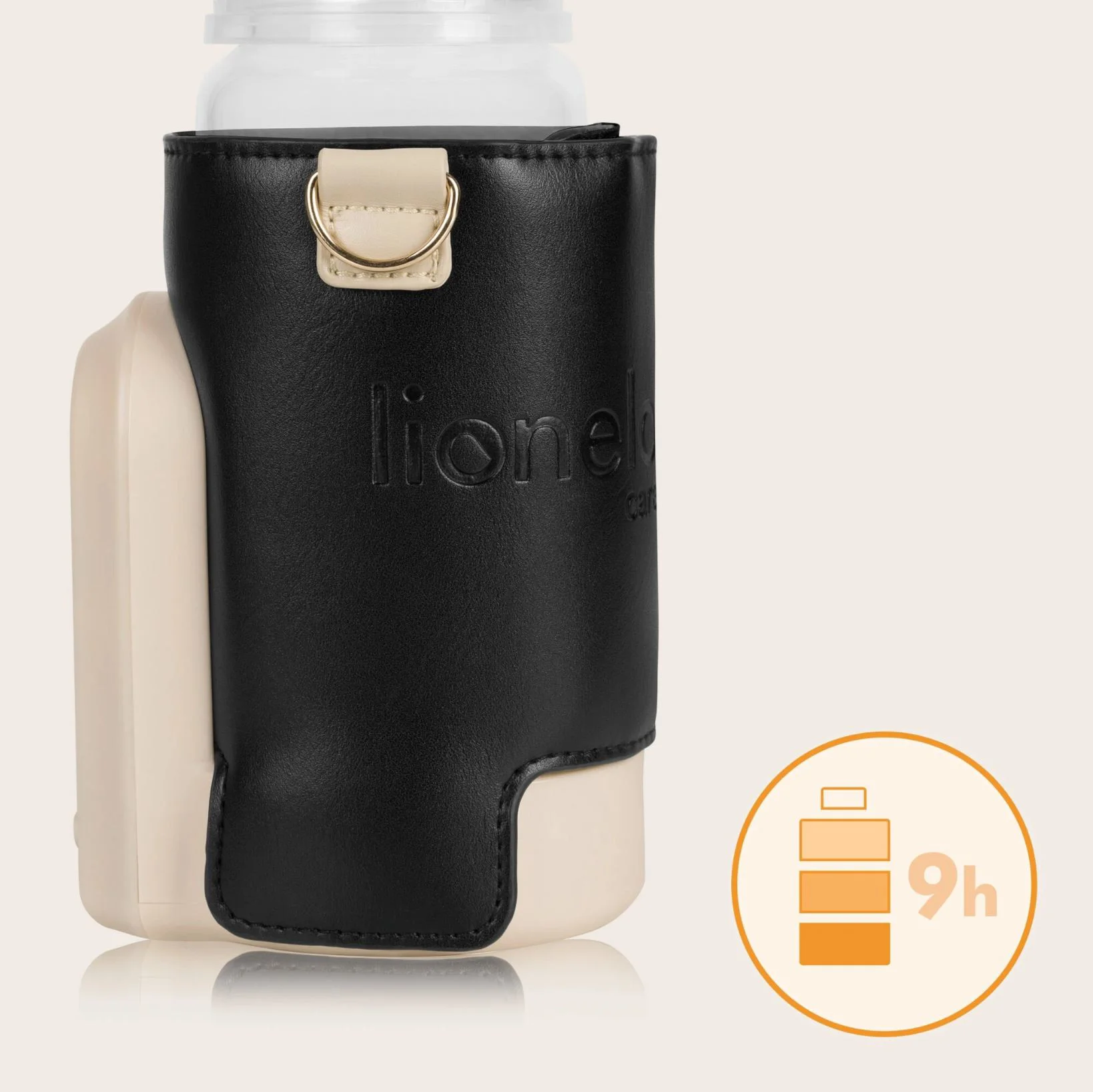 Incalzitor portabil pentru biberoane Lionelo Thermup Go Evo Negru/Auriu foto