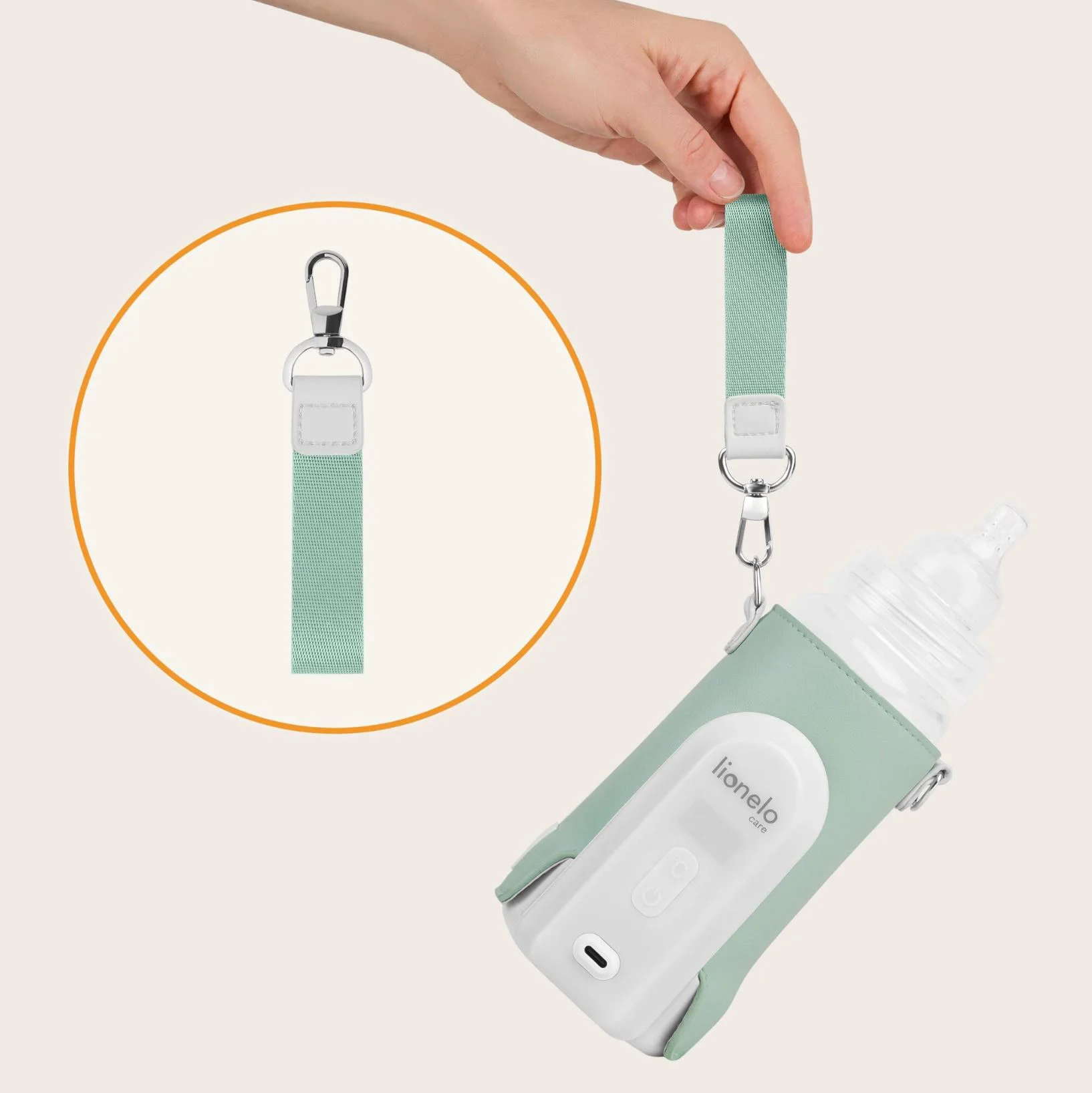 Incalzitor portabil pentru biberoane Lionelo Thermup Go Evo Verde foto
