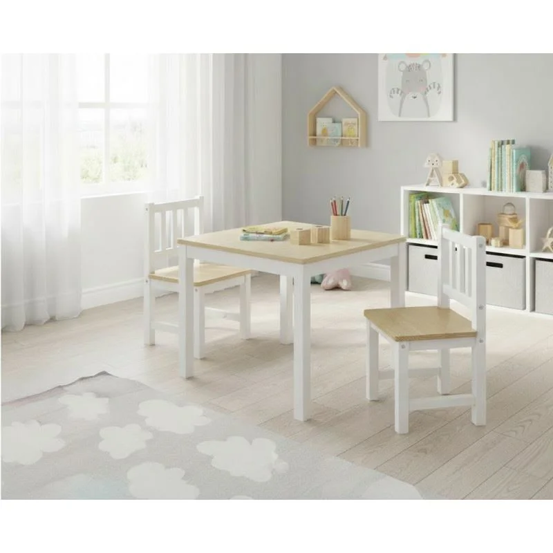 Деревянный стол Eucalyptus Karol Белый + Натуральный foto