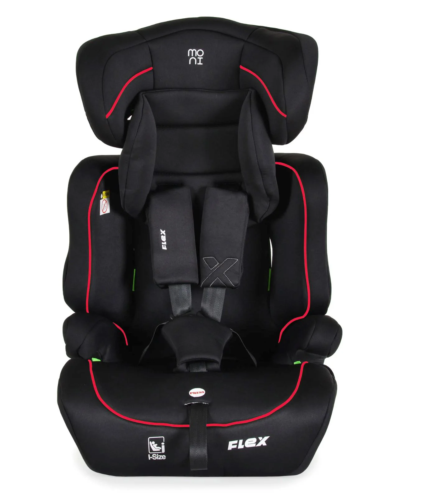 Scaun auto Moni Flex I-size, 9-36kg, Negru/Rosu foto